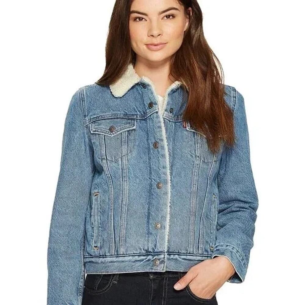 Levi's® Womens Medium Original Ex-Boyfriend Sherpa Denim Jean Trucker Jacket